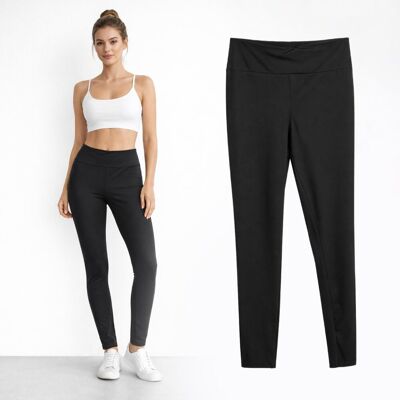 Inny producent Legginsy Damskie Czarne Bawełna Klasyczne Dopasowane Elastyczne EDAN M Inny producent Legginsy Damskie Czarne Bawełna Klasyczne Dopasowane Elastyczne EDAN M