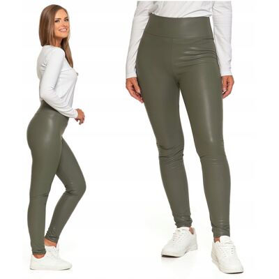 Legginsy Damskie Ocieplane z Eko Skóry Spodnie z Wysokim Stanem MORAJ S Legginsy Damskie Ocieplane z Eko Skóry Spodnie z Wysokim Stanem MORAJ S