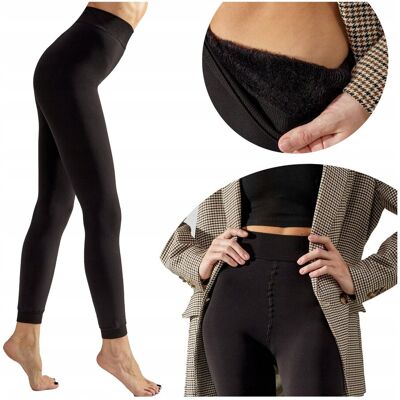Inny producent Legginsy Damskie Ocieplane Zimowe Futerko Termiczne Czarne Legs S/M CZARNY Inny producent Legginsy Damskie Ocieplane Zimowe Futerko Termiczne Czarne Legs S/M CZARNY