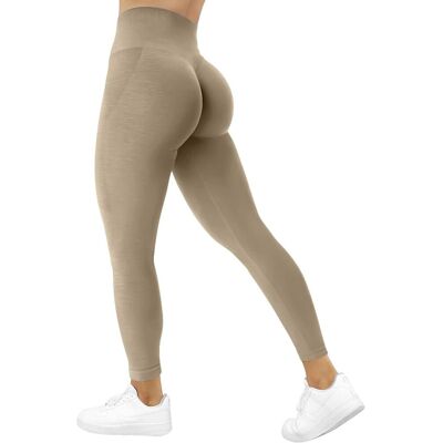 Inny producent Legginsy Damskie Sportowe Push Up Bezszwowe z Wysokim Stanem Brązowe S Inny producent Legginsy Damskie Sportowe Push Up Bezszwowe z Wysokim Stanem Brązowe S
