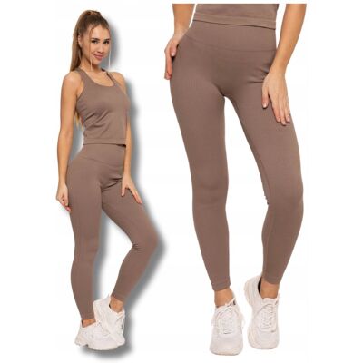Legginsy Damskie Sportowe Wysoki Stan Kryjące Prążkowane Wygodne MORAJ L/XL Legginsy Damskie Sportowe Wysoki Stan Kryjące Prążkowane Wygodne MORAJ L/XL