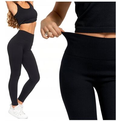 Legginsy Damskie Sportowe Wysoki Stan Kryjące Prążkowane Wygodne MORAJ S/M Legginsy Damskie Sportowe Wysoki Stan Kryjące Prążkowane Wygodne MORAJ S/M