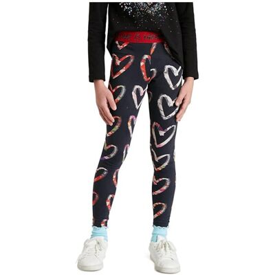 Legginsy dziewczęce Desigual Abril z nadrukiem serca-98 Legginsy dziewczęce Desigual Abril z nadrukiem serca-98