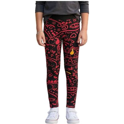 Legginsy dziewczęce Desigual Clementina czarne z nadrukiem -134 Legginsy dziewczęce Desigual Clementina czarne z nadrukiem -134
