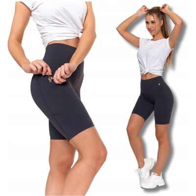 Legginsy Kolarki Szorty Damskie Sportowe Wysoki Stan Kieszenie MORAJ L Legginsy Kolarki Szorty Damskie Sportowe Wysoki Stan Kieszenie MORAJ L