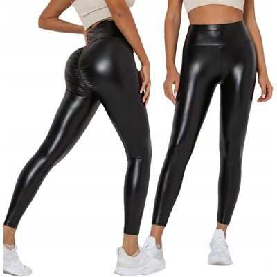 Inny producent Legginsy MODNE Wysoki Stan MODELUJĄCE EKO SKÓRA z Marszczeniem CZARNE r.XXL Inny producent Legginsy MODNE Wysoki Stan MODELUJĄCE EKO SKÓRA z Marszczeniem CZARNE r.XXL