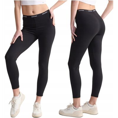 Inny producent Legginsy sportowe wysoki stan bawełniane damskie czarne cienkie Naviale M Inny producent Legginsy sportowe wysoki stan bawełniane damskie czarne cienkie Naviale M