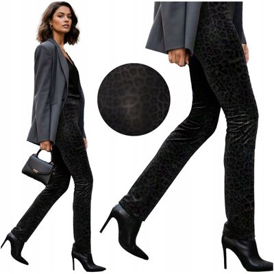 Inny producent Legginsy z wysokim stanem czarne panterka z szerokimi nogawkami Sielei XXL Inny producent Legginsy z wysokim stanem czarne panterka z szerokimi nogawkami Sielei XXL
