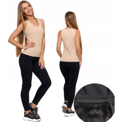 Legginsy Z Wysokim Stanem Z Futerkiem Moraj L/Xl Legginsy Z Wysokim Stanem Z Futerkiem Moraj L/Xl
