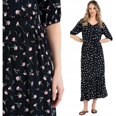 LEKKA SUKIENKA DAMSKA TALIOWANA MAXI 100% WISKOZA GUMKA W PASIE MORAJ XXL PATT 1 LEKKA SUKIENKA DAMSKA TALIOWANA MAXI 100% WISKOZA GUMKA W PASIE MORAJ XXL PATT 1