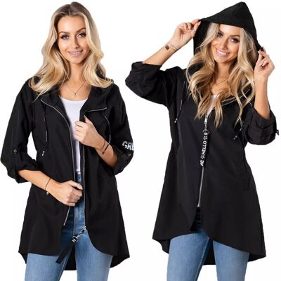 Inny producent Letnia Asymetryczna Luźna Kurtka Parka Inny producent Letnia Asymetryczna Luźna Kurtka Parka