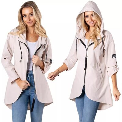 Inny producent Letnia Asymetryczna Luźna Kurtka Parka Inny producent Letnia Asymetryczna Luźna Kurtka Parka