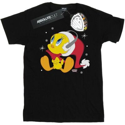 Looney Tunes Damska Bawełniana Koszulka Boyfriend Tweety Na Boże Narodzenie (3XL / Czarny) Looney Tunes Damska Bawełniana Koszulka Boyfriend Tweety Na Boże Narodzenie (3XL / Czarny)