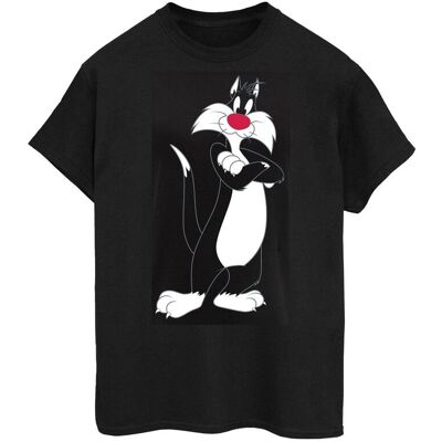 Looney Tunes Koszulka Damska Sylvester Crossed Arms Cotton Boyfriend T-Shirt (3XL / Czarny) Looney Tunes Koszulka Damska Sylvester Crossed Arms Cotton Boyfriend T-Shirt (3XL / Czarny)