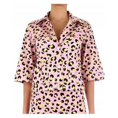 Love Moschino Różowa Kurtka Krótki Rękaw Panterka 36 K1A Love Moschino Różowa Kurtka Krótki Rękaw Panterka 36 K1A