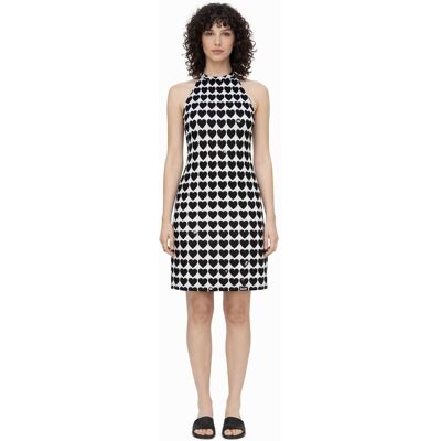 LOVE MOSCHINO SUKIENKA MINI Z WZOREM CZARNYCH SERDECZEK 40 1I3A LOVE MOSCHINO SUKIENKA MINI Z WZOREM CZARNYCH SERDECZEK 40 1I3A