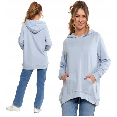 LUŹNA BLUZA DAMSKA DRESOWA OVERSIZE PRZEZ GŁOWĘ Z KAPTUREM MORAJ - 3XL LUŹNA BLUZA DAMSKA DRESOWA OVERSIZE PRZEZ GŁOWĘ Z KAPTUREM MORAJ - 3XL