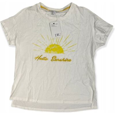 Inny producent Luźna koszulka biały t-shirt damski DR2 S Inny producent Luźna koszulka biały t-shirt damski DR2 S