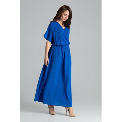 FIGL Luźna sukienka maxi - sukienka z rękawem kimono - szafirowa - rozmiar XL FIGL Luźna sukienka maxi - sukienka z rękawem kimono - szafirowa - rozmiar XL