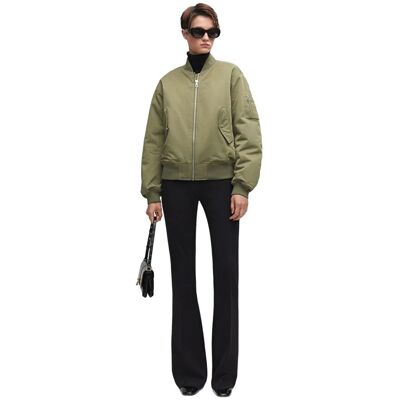MANGO WOMAN KURTKA BOMBER KHAKI Z ZAMKIEM I KIESZENIAMI M 5FA MANGO WOMAN KURTKA BOMBER KHAKI Z ZAMKIEM I KIESZENIAMI M 5FA