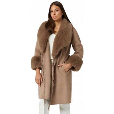 Inny producent MARCIANO GUESS PŁASZCZ WEŁNIANY Z FUTERKIEM I FRĘDZLAMI BEŻOWY 48 2CB Inny producent MARCIANO GUESS PŁASZCZ WEŁNIANY Z FUTERKIEM I FRĘDZLAMI BEŻOWY 48 2CB