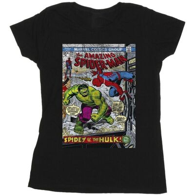 Marvel Bawełniana Koszulka Damska / Damska Spider-Man VS Hulk Cover (S (52-55 Cm) / Czarny) Marvel Bawełniana Koszulka Damska / Damska Spider-Man VS Hulk Cover (S (52-55 Cm) / Czarny)