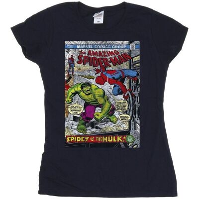 Marvel Bawełniana Koszulka Damska / Damska Spider-Man VS Hulk Cover (S (52-55 Cm) / Granatowy) Marvel Bawełniana Koszulka Damska / Damska Spider-Man VS Hulk Cover (S (52-55 Cm) / Granatowy)