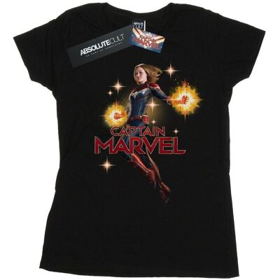 Marvel Damska Bawełniana Koszulka Kapitan Marvel Carol Danvers (S (52-55 Cm) / Czarny) Marvel Damska Bawełniana Koszulka Kapitan Marvel Carol Danvers (S (52-55 Cm) / Czarny)