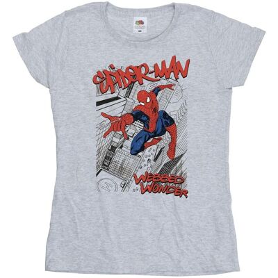 Marvel Damska Bawełniana Koszulka Spider-Man Sketch City (L / Jasnoszary) Marvel Damska Bawełniana Koszulka Spider-Man Sketch City (L / Jasnoszary)