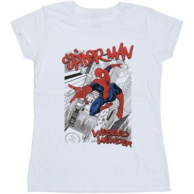 Marvel Damska Bawełniana Koszulka Spider-Man Sketch City (XXL (193cm) / Ciepły Biały) Marvel Damska Bawełniana Koszulka Spider-Man Sketch City (XXL (193cm) / Ciepły Biały)