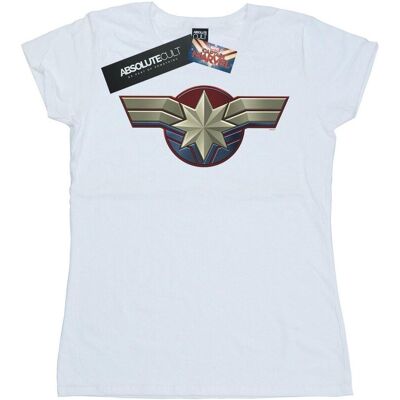 Marvel Damska Bawełniana Koszulka Z Emblematem Na Piersi Kapitan Marvel (L / Ciepły Biały) Marvel Damska Bawełniana Koszulka Z Emblematem Na Piersi Kapitan Marvel (L / Ciepły Biały)