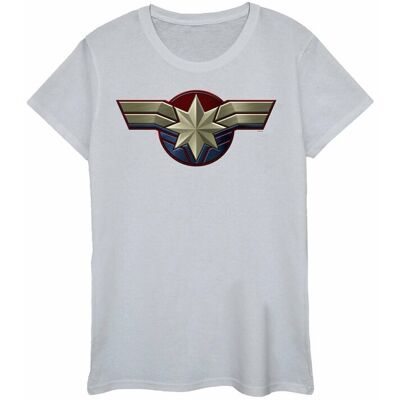 Marvel Damska Bawełniana Koszulka Z Emblematem Na Piersi Kapitan Marvel (M / Jasnoszary) Marvel Damska Bawełniana Koszulka Z Emblematem Na Piersi Kapitan Marvel (M / Jasnoszary)