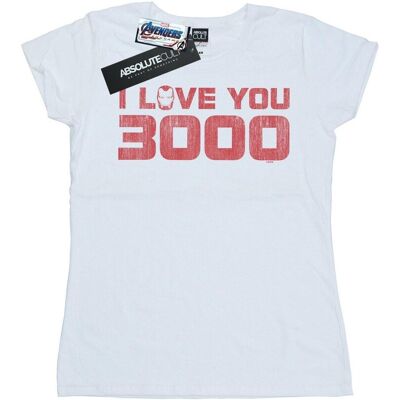 Marvel Koszulka Damska / Damska Avengers Endgame I Love You 3000 Bawełniana Koszulka Z Przetarciami (M / Ciepły Biały) Marvel Koszulka Damska / Damska Avengers Endgame I Love You 3000 Bawełniana Koszulka Z Przetarciami (M / Ciepły Biały)