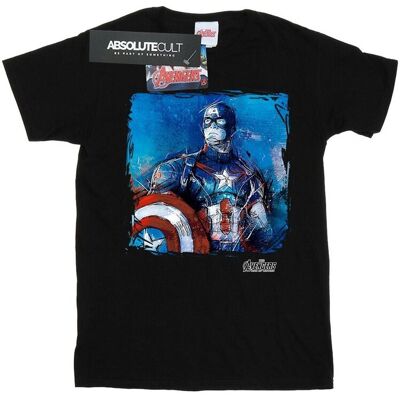 Marvel Koszulka Damska / Damska Captain America Art Cotton Boyfriend T-Shirt (L / Czarny) Marvel Koszulka Damska / Damska Captain America Art Cotton Boyfriend T-Shirt (L / Czarny)