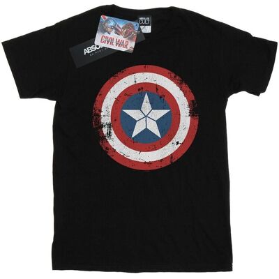 Marvel Koszulka Damska / Damska Captain America Civil War Distressed Shield Cotton Boyfriend T-Shirt (S (52-55 Cm) / Czarny) Marvel Koszulka Damska / Damska Captain America Civil War Distressed Shield Cotton Boyfriend T-Shirt (S (52-55 Cm) / Czarny)