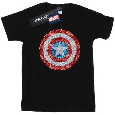 Marvel Koszulka Damska / Damska Captain America Pixelated Shield Cotton Boyfriend T-Shirt (S (52-55 Cm) / Czarny) Marvel Koszulka Damska / Damska Captain America Pixelated Shield Cotton Boyfriend T-Shirt (S (52-55 Cm) / Czarny)