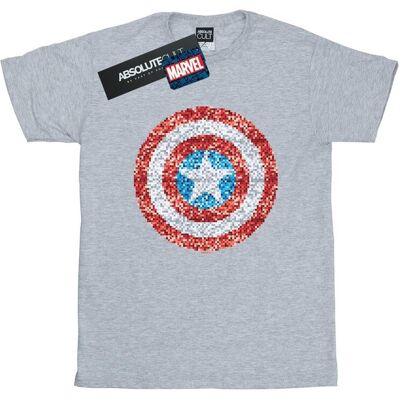 Marvel Koszulka Damska / Damska Captain America Pixelated Shield Cotton Boyfriend T-Shirt (S (52-55 Cm) / Jasnoszary) Marvel Koszulka Damska / Damska Captain America Pixelated Shield Cotton Boyfriend T-Shirt (S (52-55 Cm) / Jasnoszary)