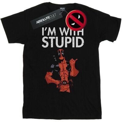 Marvel Koszulka Damska / Damska Deadpool I´m With Stupid Cotton Boyfriend T-Shirt (L / Czarny) Marvel Koszulka Damska / Damska Deadpool I´m With Stupid Cotton Boyfriend T-Shirt (L / Czarny)