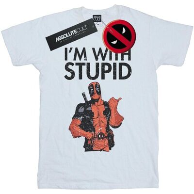 Marvel Koszulka Damska / Damska Deadpool I´m With Stupid Cotton Boyfriend T-Shirt (XXXXS / Ciepły Biały) Marvel Koszulka Damska / Damska Deadpool I´m With Stupid Cotton Boyfriend T-Shirt (XXXXS / Ciepły Biały)