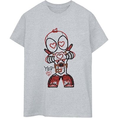 Marvel Koszulka Damska / Damska Deadpool Love Beam Line Cotton Boyfriend T-Shirt (S (52-55 Cm) / Jasnoszary) Marvel Koszulka Damska / Damska Deadpool Love Beam Line Cotton Boyfriend T-Shirt (S (52-55 Cm) / Jasnoszary)