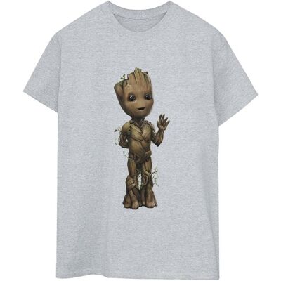Marvel Koszulka Damska / Damska I Am Groot Wave Pose Cotton Boyfriend T-Shirt (S (52-55 Cm) / Jasnoszary) Marvel Koszulka Damska / Damska I Am Groot Wave Pose Cotton Boyfriend T-Shirt (S (52-55 Cm) / Jasnoszary)
