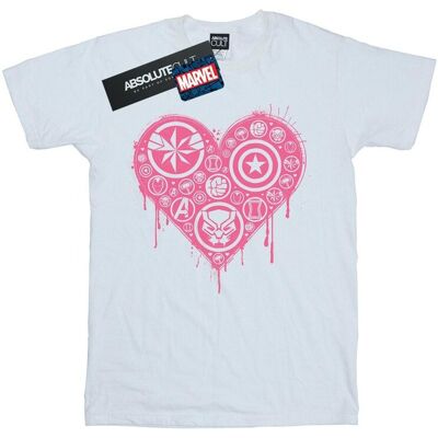 Marvel Koszulka Damska / Damska I Heart Avengers Cotton Boyfriend T-Shirt (XXXXS / Ciepły Biały) Marvel Koszulka Damska / Damska I Heart Avengers Cotton Boyfriend T-Shirt (XXXXS / Ciepły Biały)