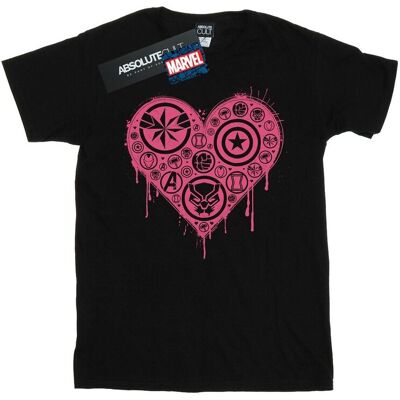 Marvel Koszulka Damska / Damska I Heart Avengers Cotton Boyfriend T-Shirt (XXXXXS / Czarny) Marvel Koszulka Damska / Damska I Heart Avengers Cotton Boyfriend T-Shirt (XXXXXS / Czarny)