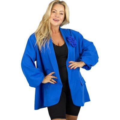 Agrafka Marynarka oversize z odpinaną różą i marszczonymi rękawami ROSA Agrafka Marynarka oversize z odpinaną różą i marszczonymi rękawami ROSA