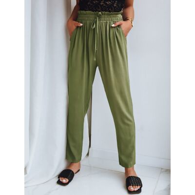 Materiałowe spodnie damskie ADELIS zielone Dstreet UY1554-L/XL Materiałowe spodnie damskie ADELIS zielone Dstreet UY1554-L/XL