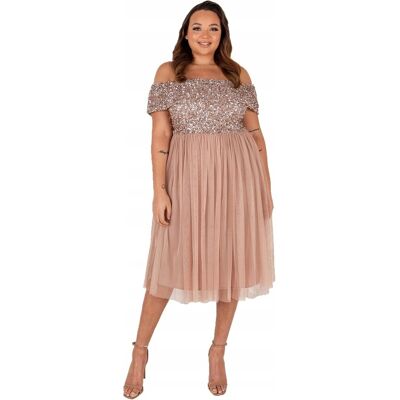 Inny producent MAYA DELUXE BEŻOWA SUKIENKA KOKTAJLOWA CEKINAMI 48 6FA Inny producent MAYA DELUXE BEŻOWA SUKIENKA KOKTAJLOWA CEKINAMI 48 6FA