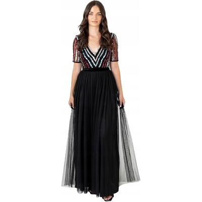 Inny producent MAYA DELUXE CZARNA SUKIENKA KOKTAJLOWA Z CEKINAMI 38 J9A Inny producent MAYA DELUXE CZARNA SUKIENKA KOKTAJLOWA Z CEKINAMI 38 J9A