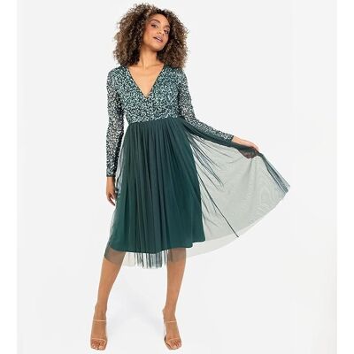Inny producent MAYA DELUXE PLUS SIZE SUKIENKA MIDI ZIELONA DŁUGI RĘKAW 46 6FA Inny producent MAYA DELUXE PLUS SIZE SUKIENKA MIDI ZIELONA DŁUGI RĘKAW 46 6FA