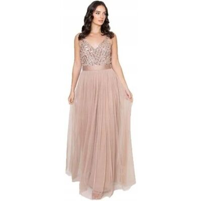 Inny producent MAYA DELUXE SUKIENKA DAMSKA GLAMOUR BEŻOWA 42 7CA Inny producent MAYA DELUXE SUKIENKA DAMSKA GLAMOUR BEŻOWA 42 7CA