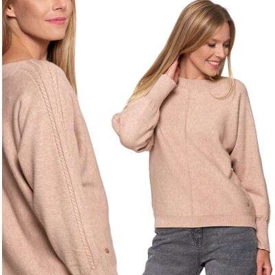 Miękki Sweter Damski O Luźnym Kroju I Obniżonej Lini Ramion Moraj L/Xl Brown Miękki Sweter Damski O Luźnym Kroju I Obniżonej Lini Ramion Moraj L/Xl Brown
